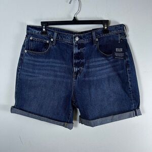 Gap Denim High Rise Shorts Womens Size 32 Blue Washwell Cuffed Hem New With Tags